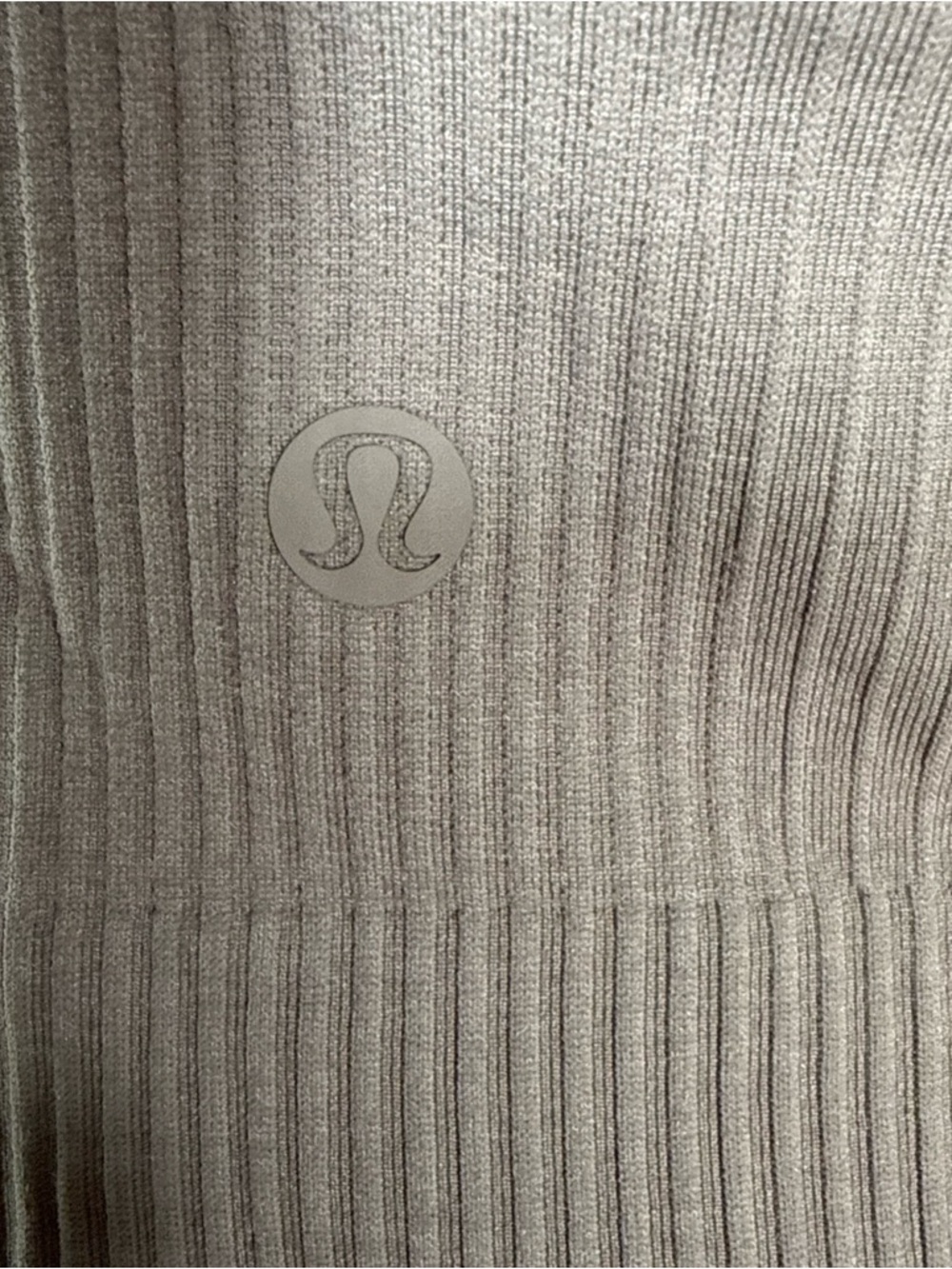 Lululemon Ebb to Street Long Sleeve Top Size 6 Gull Gray Crop Ribbed Fitted Yoga - Picture 6 of 7